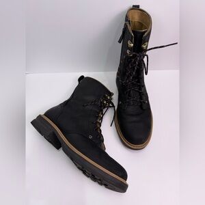 Teva Rowena Black Leather Lace Up Combat Boot Size Women’s 6